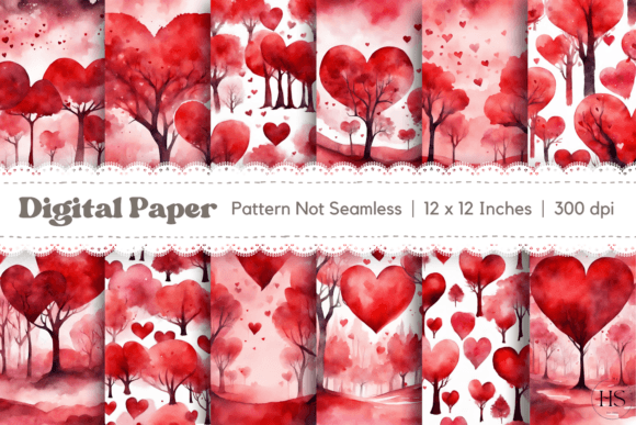 12 Watercolor Valentine's Day Backgrounds for Crafters & Etsy Sellers