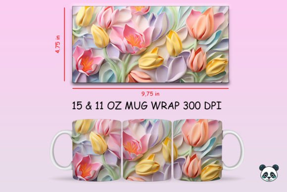 3D Tulip Mug Wrap Sublimation: A Fresh Design Asset for Local Craft Brands