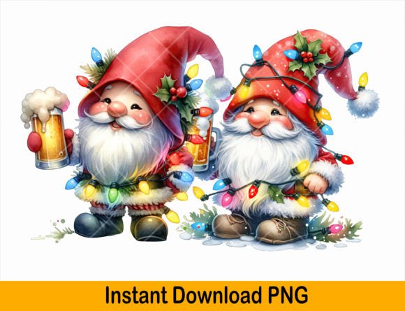 4 Santa Claus Christmas Beer Png File