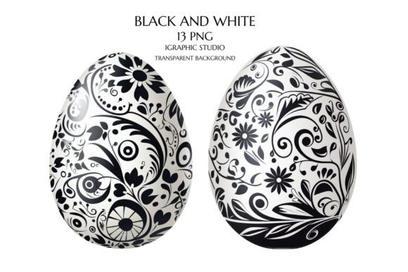 Black and White Easter Egg Clipart