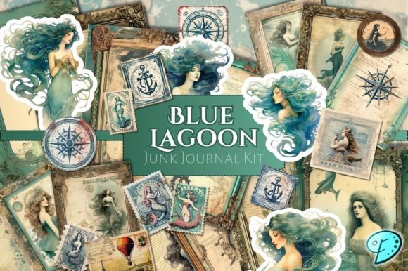 Blue Lagoon Junk Journal Kit for Crafts & Cricut Projects