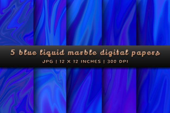 Blue Liquid Marble Digital Papers: Elevating Local Branding with Dynamic Backgrounds