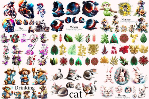 Elegant Watercolour Sublimation Clipart for T-Shirt Designs & Branding