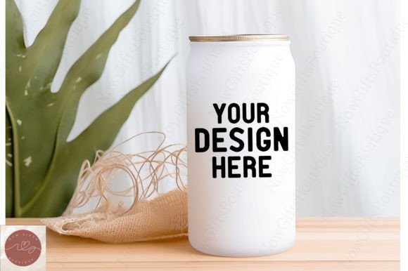 Frosted Can Glass Jungle Mockup: A Fresh Design Asset for Mugs & Lifestyle Blogging