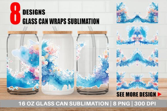Glass Can Watercolor Splash Wave Takes Center Stage in Soft Craft Branding