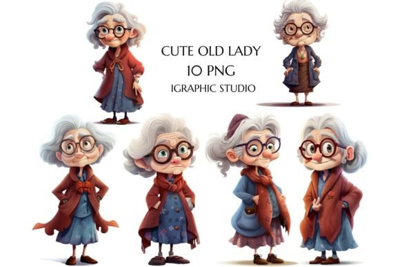 Grumpy Old Ladies Clipart PNG Adds Quirky Charm to Marketing Visuals