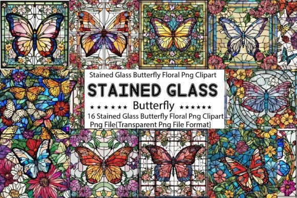 Stained Glass Butterfly Floral PNG Bundle: A Print Templates Designer’s Review for Blog & Editorial Use