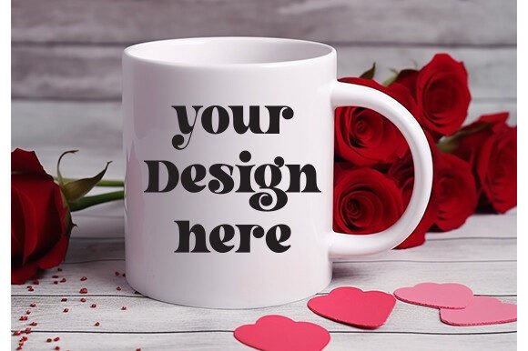 Valentine's Day White Mug Mockup 53 for Mugs & Creative Sellers