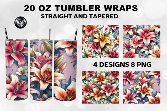 Watercolor Lilies Tumbler Wraps: A Fresh Floral Touch for Blog and Digital Content