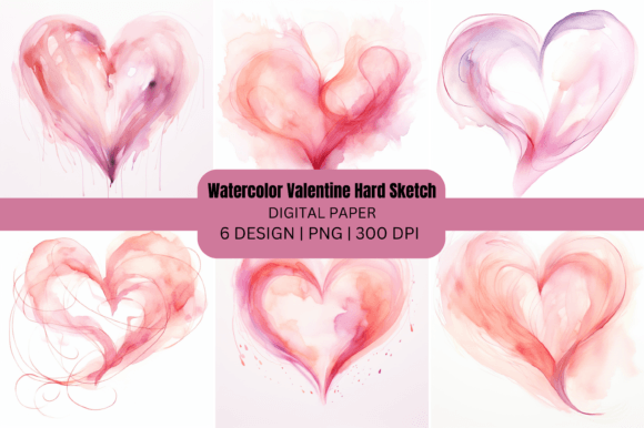 Watercolor Valentine Heart Card Sketch for Backgrounds That Speak to the Heart