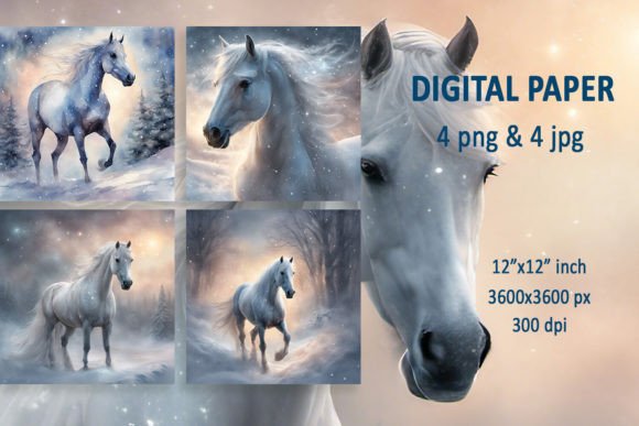 Winter Horse Scrapbooking Background Adds Cozy Charm to Handmade Projects